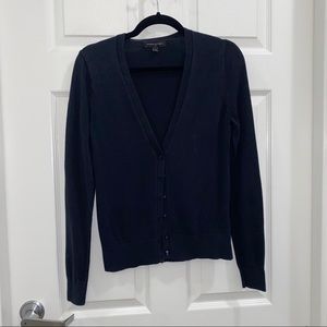 Navy blue V neck cardigan